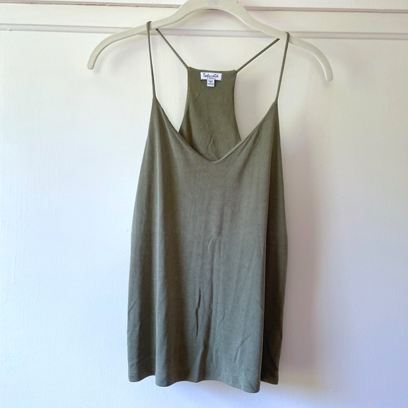 Splendid Sandwashed Ribbed Swing Tank in Moss - Picture 4 of 8